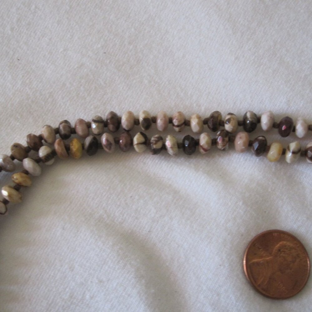 Vintage Chan Luu 36" Cut Agate Stone / Sterling Silver Necklace - 45 grams - Picture 6 of 6